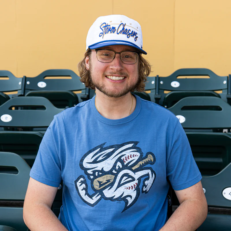 Omaha Storm Chasers Men's '47 Brand Premier Franklin Blue Tee - Image 3