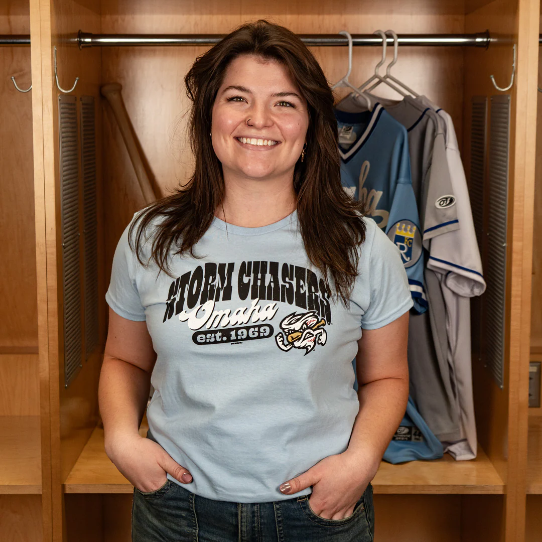 Omaha Storm Chasers Women's Bimm Ridder Light Blue Vidalia Tee - Image 2