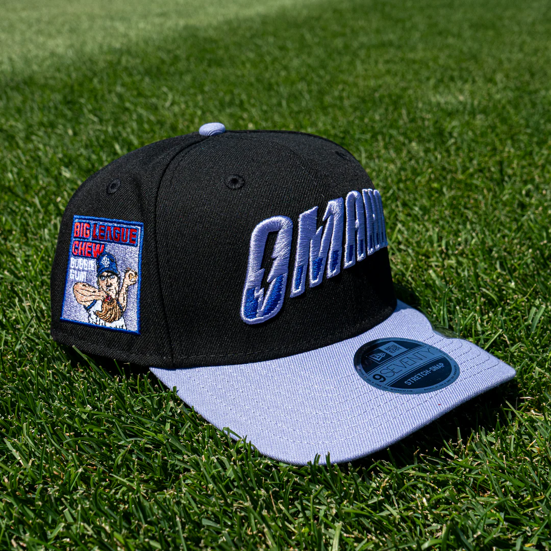 Omaha Storm Chasers New Era 9Seventy Big League Chew Black Ground Ball Grape Cap - Image 2