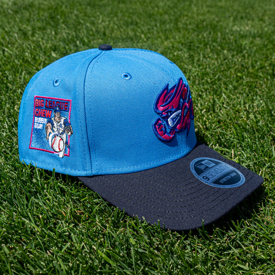 Omaha Storm Chasers New Era 9Seventy Big League Chew Blue Cotton Candy Curveball Cap - Image 2