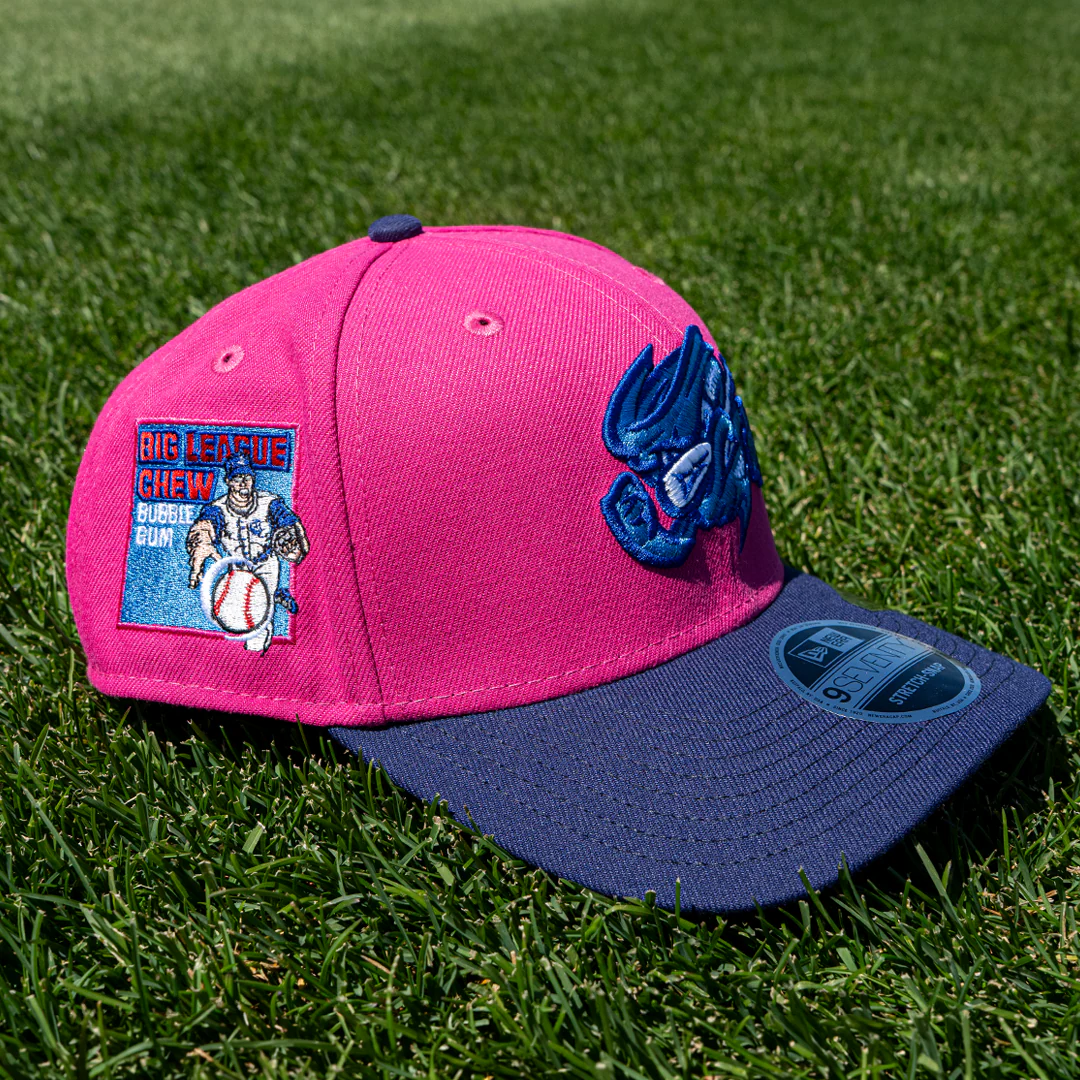 Omaha Storm Chasers New Era 9Seventy Big League Chew Pink Cotton Candy Curveball Cap - Image 2