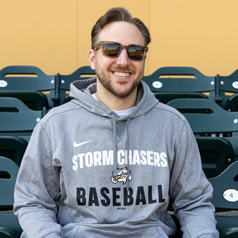 Omaha Storm Chasers Men's Nike Dark Gray Heather Therma Hoodie - Image 2