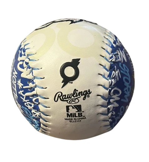 Omaha Storm Chasers Rawlings Royal/White Words Baseball - Image 5