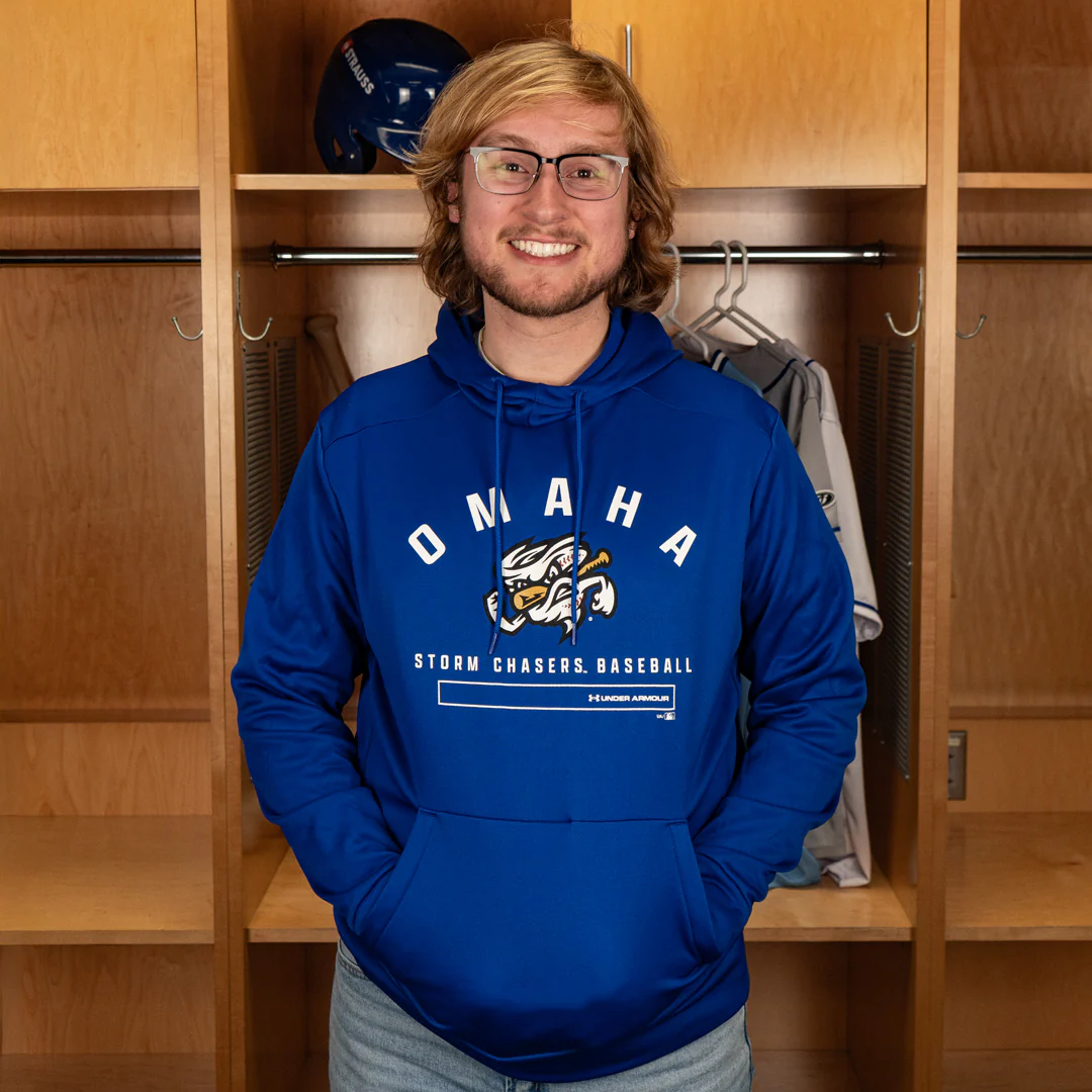Omaha Storm Chasers Men's Under Armour Armour Fleece Royal Hoodie - Image 2