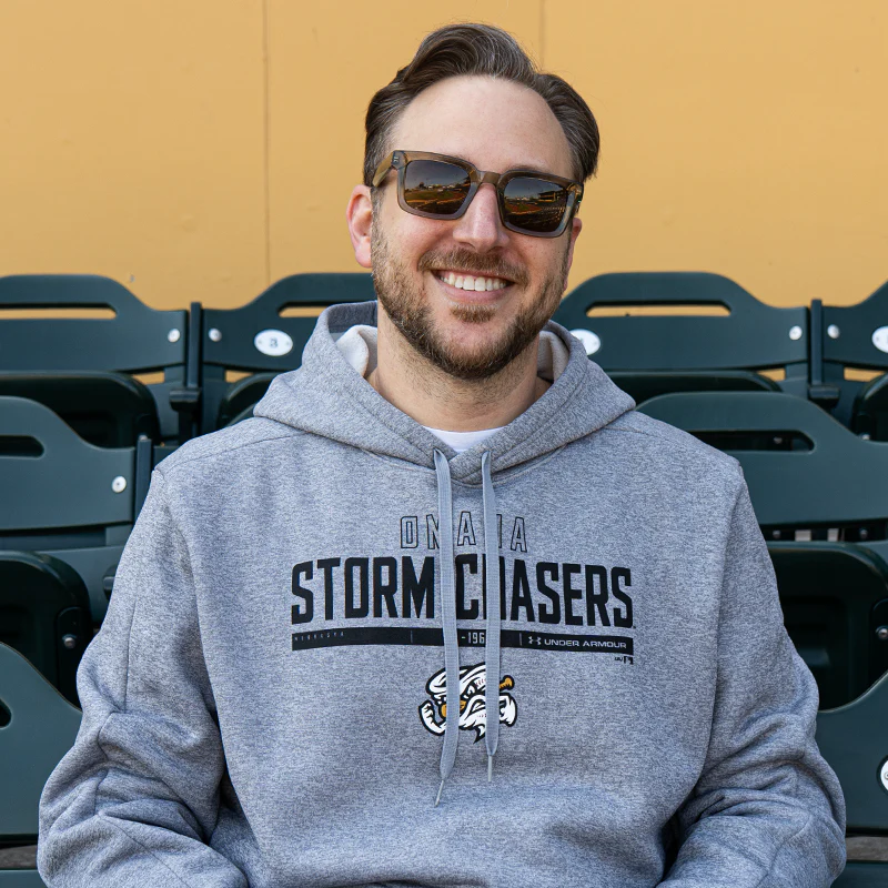 Omaha Storm Chasers Men's Under Armour Steel Heather Armour Fleece Hoodie - Image 2