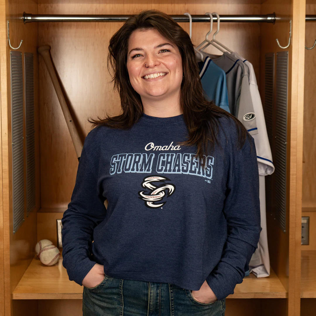 Omaha Storm Chasers Women's Under Armour Navy All Day LS Tee - Image 2