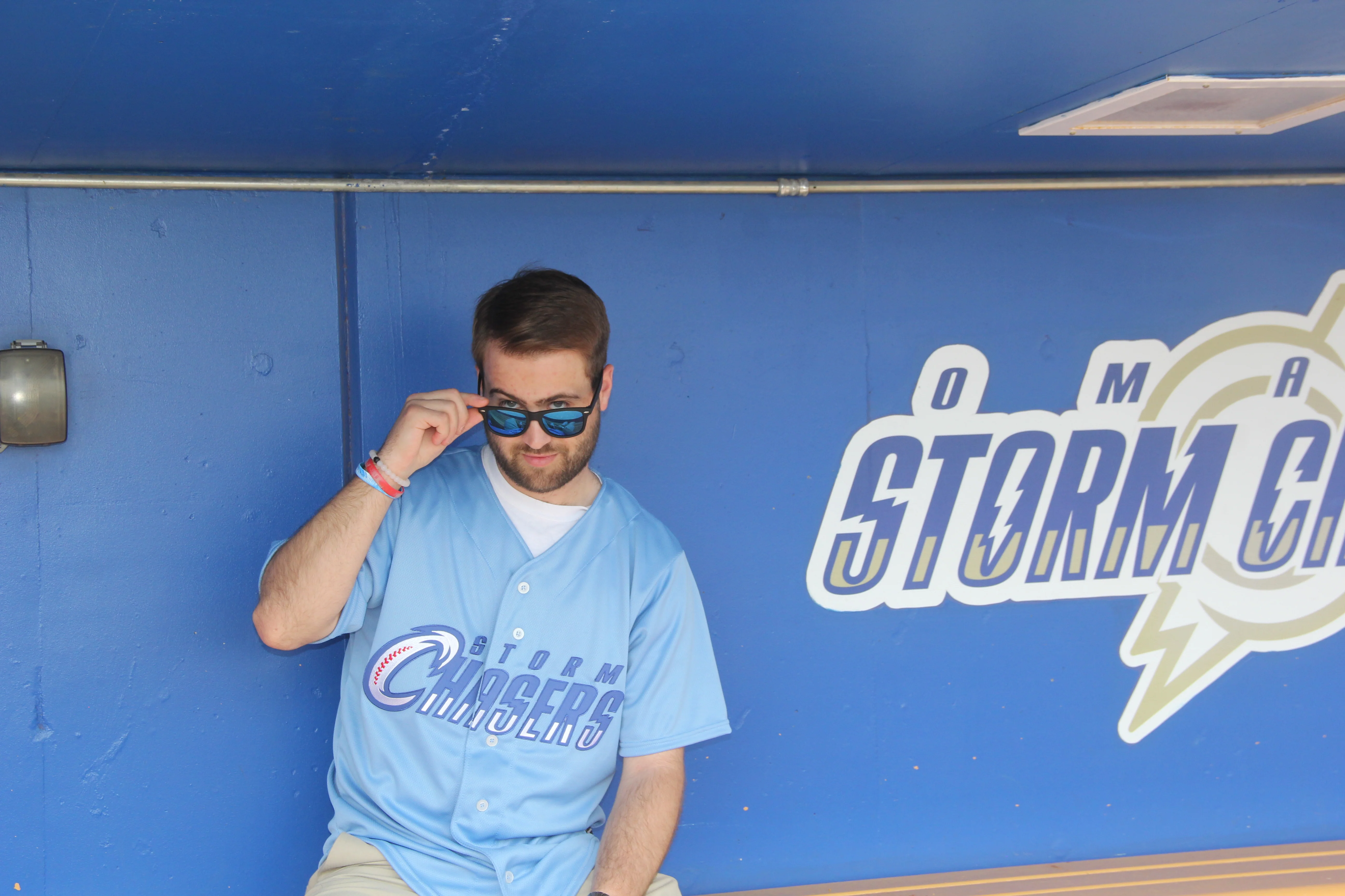 Omaha Storm Chasers Men's OT Sports Replica Alternate Lt. Blue Jersey - Image 2